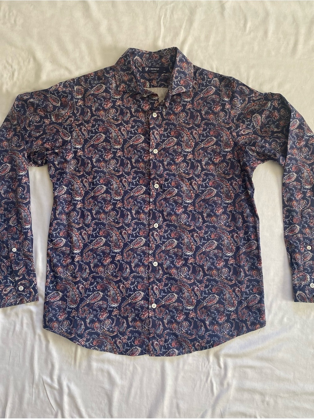 Daniel Cremieux Men’s Navy Paisley Long-Sleeve Button-Down Shirt - Size S